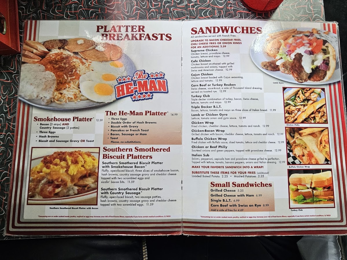 Classic diner breakfast plate with eggs and hash browns at The Lampost
